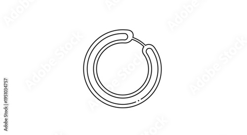 Minimalist Hoop Earring Line Art Icon