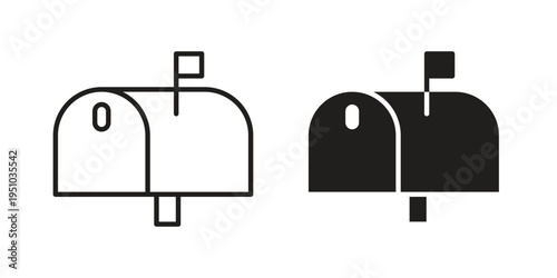 Mailbox icon pack flat vector in outline