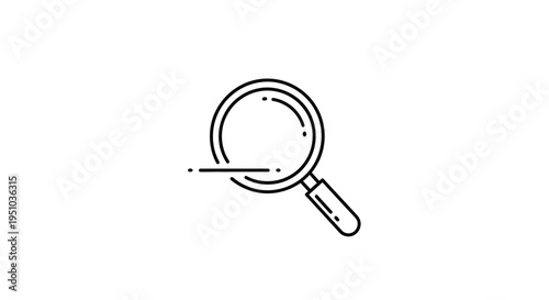 Magnifying glass icon with dashed line, representing search, discovery, and analysis