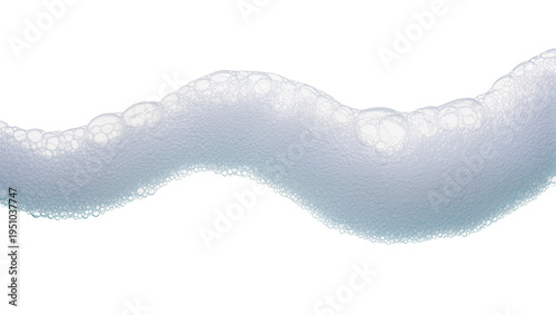 Dynamic wave of iridescent soap bubbles, light blue and purple foam texture, isolated on transparent background, perfect for abstract liquid designs