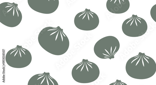 Dumpling vector pattern seamless background, Asian food repeat design for fabric and wallpaper