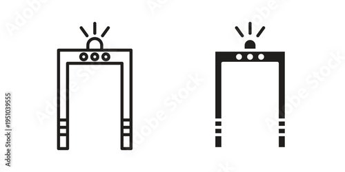 Metal detector icon pack flat vector in outline
