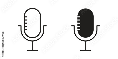 Microphone icon pack flat vector in outline