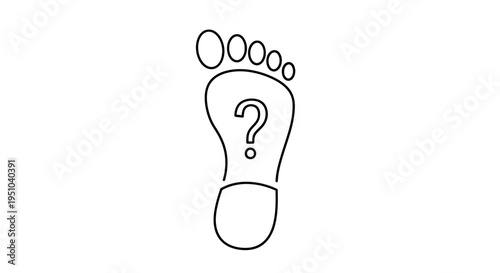 Footprint with Question Mark: Mystery, Unknown Path, Decision, Search, Inquiry