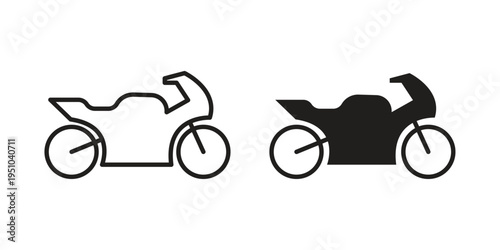 Motorcycle icon pack flat vector in outline