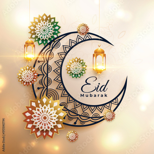 decorative eid moon for holy festival background