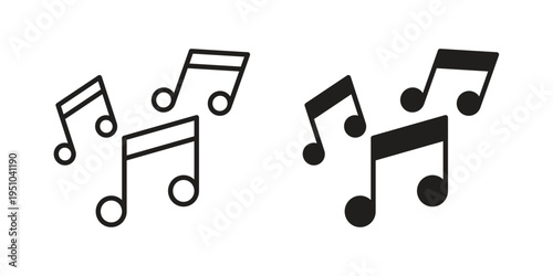 Music icon pack flat vector in outline