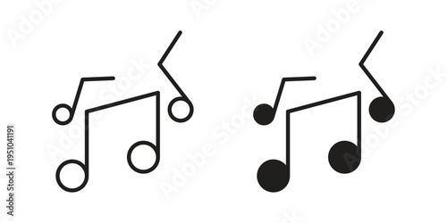 Music icon pack flat vector in outline