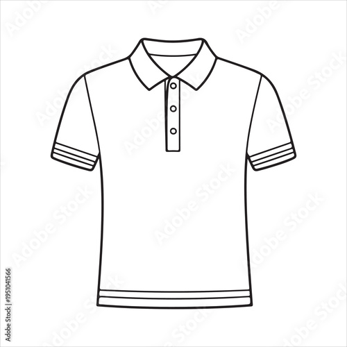A blank white short sleeve cotton polo shirt vector illustration template with a collar and casual textile design isolated on white apparel background for fashion garment display
