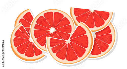 Vibrant Sliced Grapefruits - Fresh Citrus Fruit Collection
