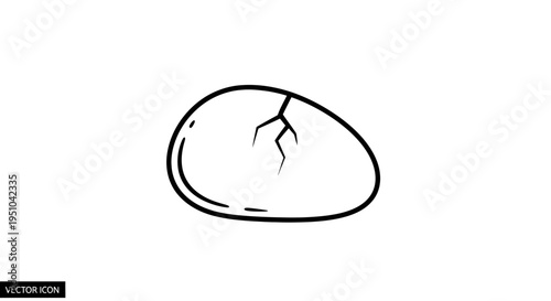 Cracked Egg Icon, Symbol of New Life, Beginning, Fragility, and Potential