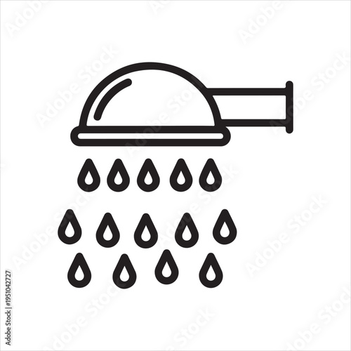 Set of icons for web design bathroom shower  a vector illustration