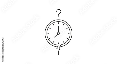 Clock with Question Mark, Time Management Concept, Deadline Anxiety, Uncertainty