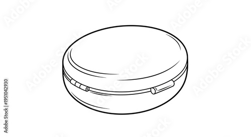 Closed Compact Round Pill Box Container with Hinges