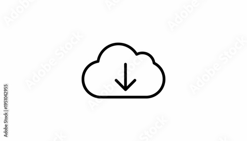 Cloud Download Icon Vector Graphic