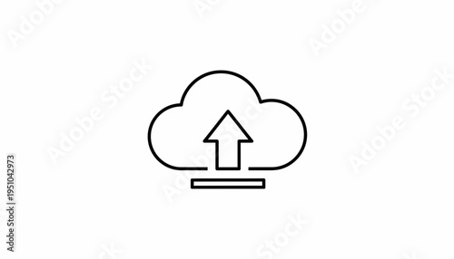 Cloud Upload Icon: Digital Data Transfer and Cloud Computing Concept