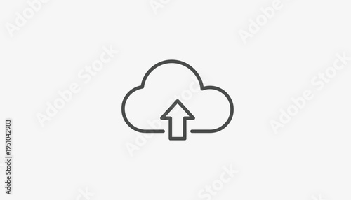 Cloud Upload Icon: Digital Data Transfer and Cloud Computing Concept