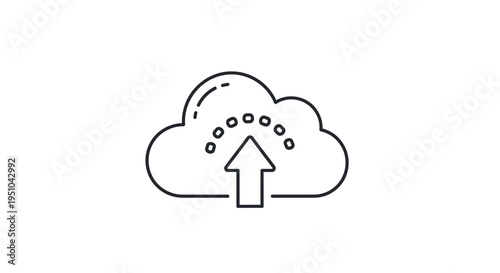 Cloud Upload Icon: Digital Data Transfer, Cloud Computing, and Network Storage Concept