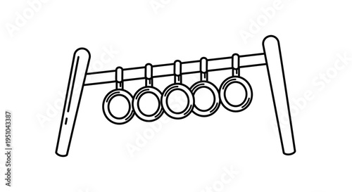 Children's Playground Ring Toss Game Target Stand with Hanging Rings, Outdoor Fun Activity