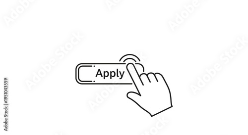 Clicking Apply Button Icon, Online Application, Job Search, Recruitment Concept