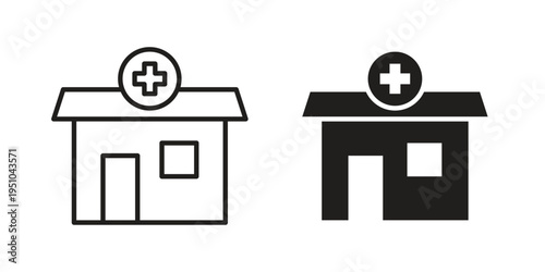 Pharmacy icon pack flat vector in outline