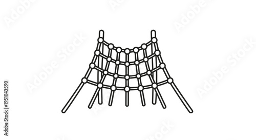 Climbing Net Playground Equipment Outline Icon Vector Illustration
