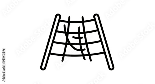 Climbing Net Playground Equipment Icon, Outdoor Activity, Kids Play