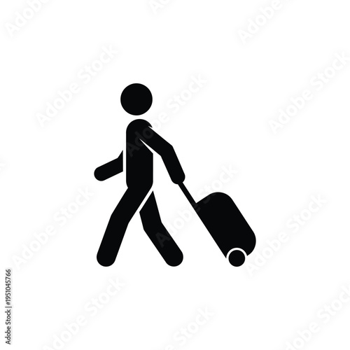 Person walking with luggage in hand on the go quickly