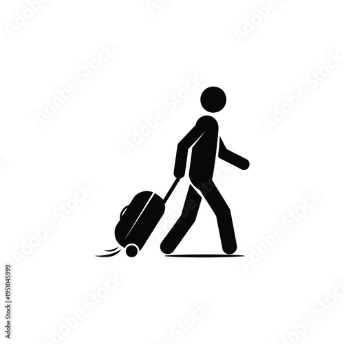 Person walking with a suitcase on the road to travel