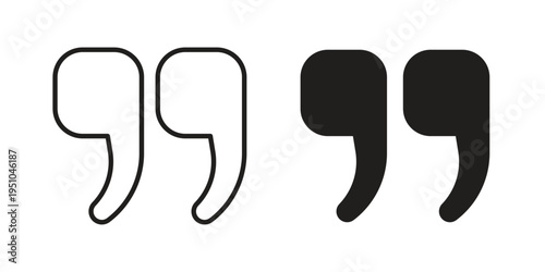 Quote right icon pack flat vector in outline