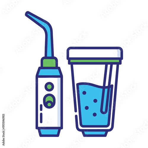 Oral irrigator with water cup