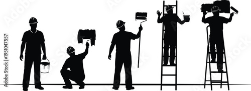 Set of nine black and white gas mask vector illustrations, tactical respirator icons, apocalyptic protective gear, military survival equipment, hazard, protection.