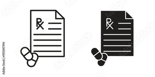 RX icon pack flat vector in outline