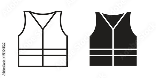 Safety vest icon pack flat vector in outline
