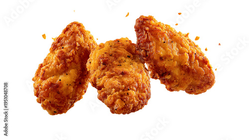 Crispy fried chicken wings with seasoning and crunchy texture