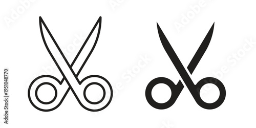 Scissors icon pack flat vector in outline