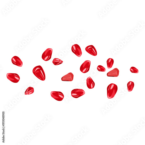 Pomegranate Seeds Falling Illustration 