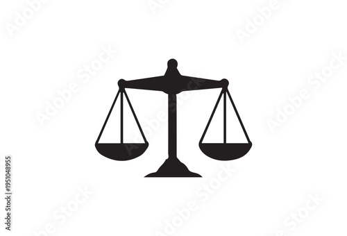 Vector balance scale icon, law and justice symbol