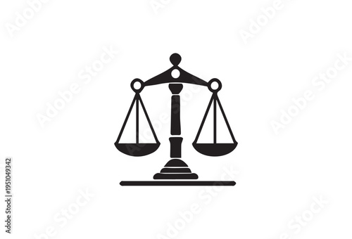 Vector balance scale icon, law and justice symbol