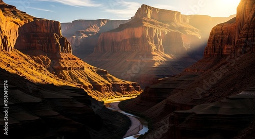 Grand Canyon Landscape at Sunset Hour.