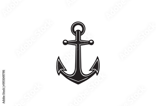 Vector black anchor icon