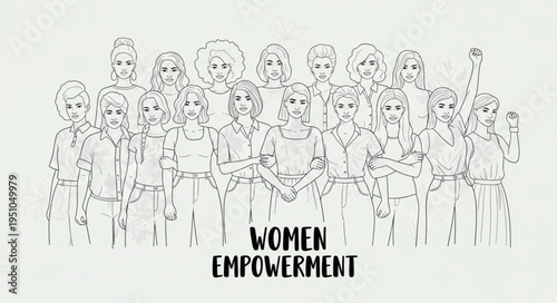 Diverse group of women standing together for empowerment.