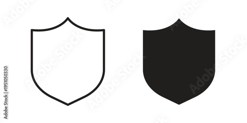 Shield icon pack flat vector in outline