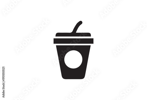 Black vector takeout coffee cup icon