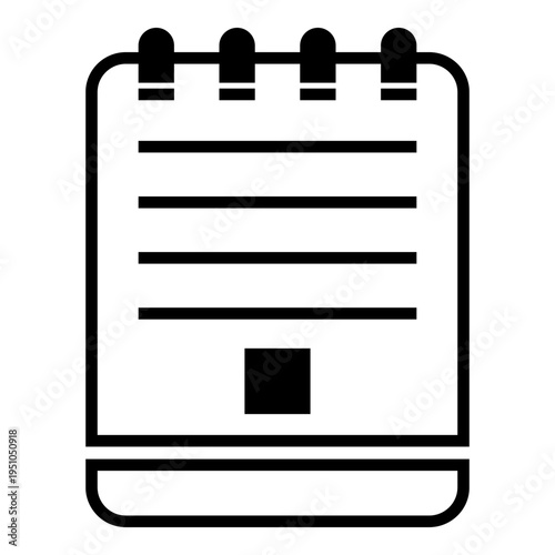 Simple notebook icon with spiral binding and clean outline