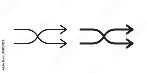 Shuffle icon pack flat vector in outline