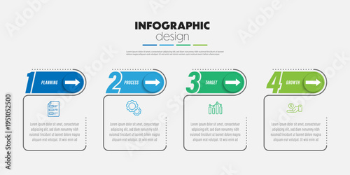 Timeline presentation infographic template concept business icon 4 option.
