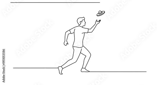 Man chasing a frisbee in a park, outdoor activity, summer fun, active lifestyle