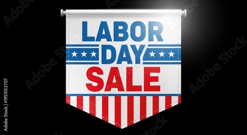 Labor day sale celebration american flag banner with discount offers