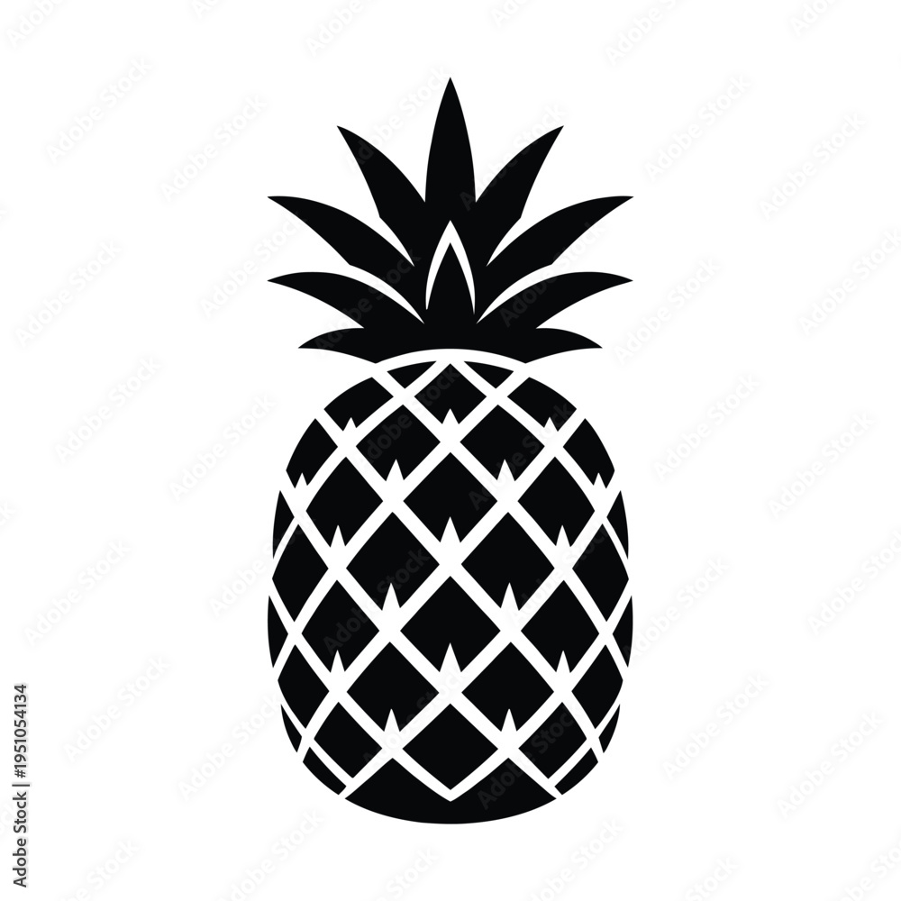 Obraz premium pineapple silhouette vector illustration icon